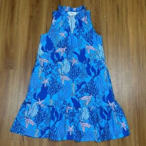 Pappagallo Women’s Vibrant Blue Sea Life Midi Dress size:S
